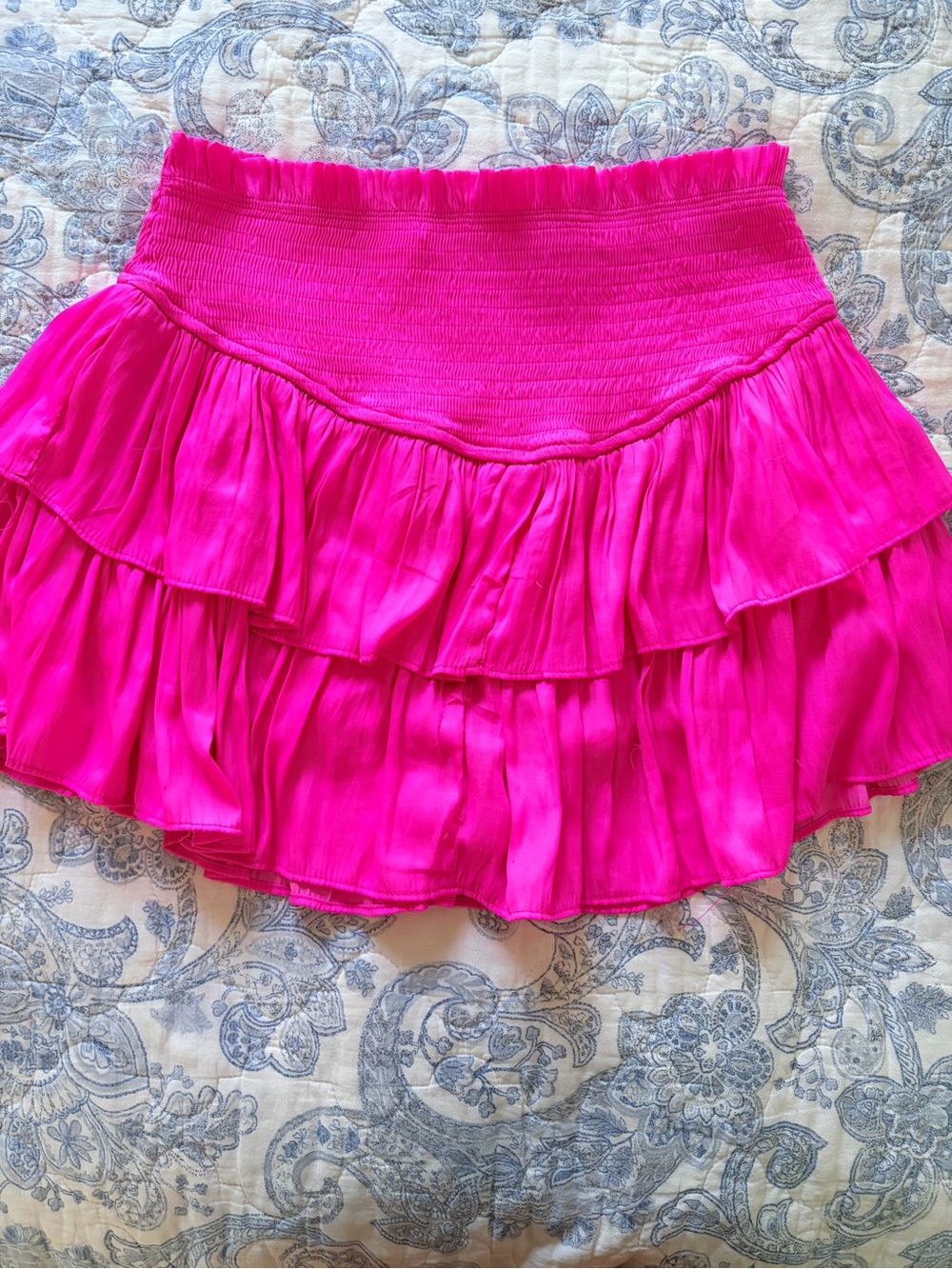 Women's Hot Pink Tiered Ruffle Mini Skirt